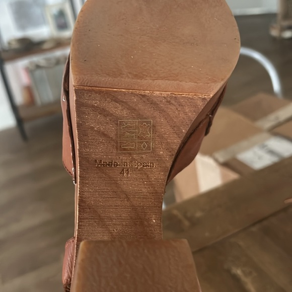 NWOT Free People Orion Woven Leather Platform Sandals Heels - Picture 9 of 9